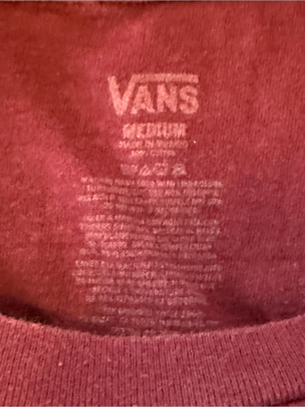 Vans Off The Wall Logo Crewneck Tee Maroon men size medium - Picture 4 of 4